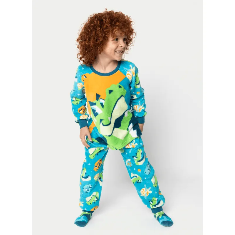 Pijama Manga Longa Soft Menino Dino Astronauta 6