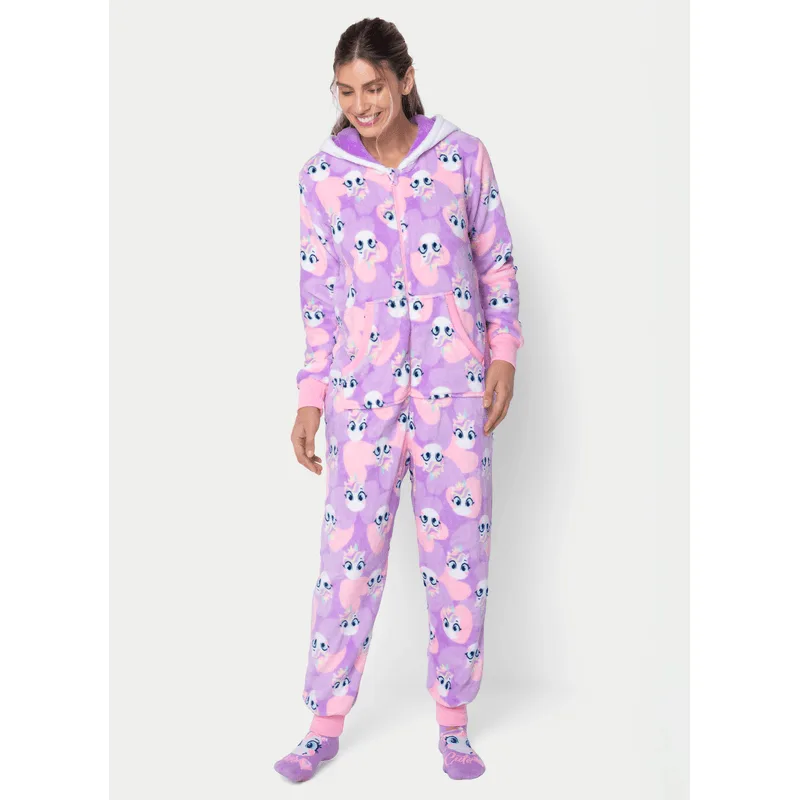 Macacão Manga Longa Soft Feminino Unicórnio Diamante PP