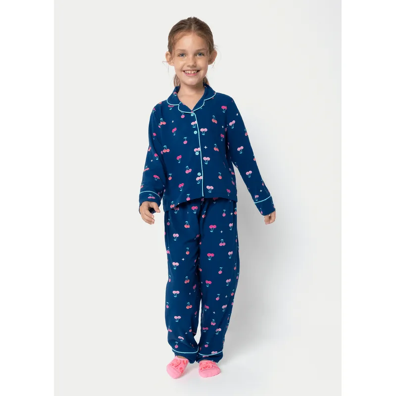 Pijama Manga Longa Viscose Menina Cereja 4