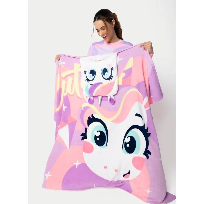 Manta com Capuz Soft Unicórnio Diamante UN