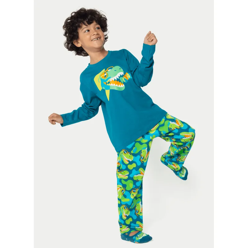 Pijama Manga Longa Algodão Menino Dino 2