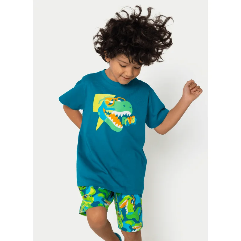 Pijama Manga Curta Algodão Menino Dino 6