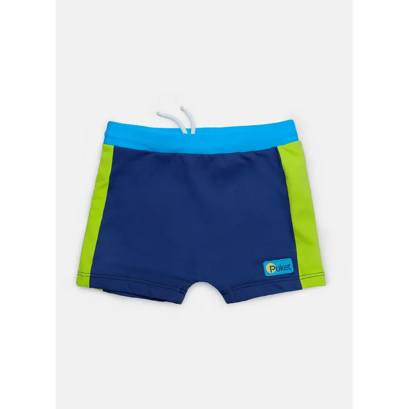 Sunga Boxer com Proteção Solar Menino Color Block Azul Marinho 6