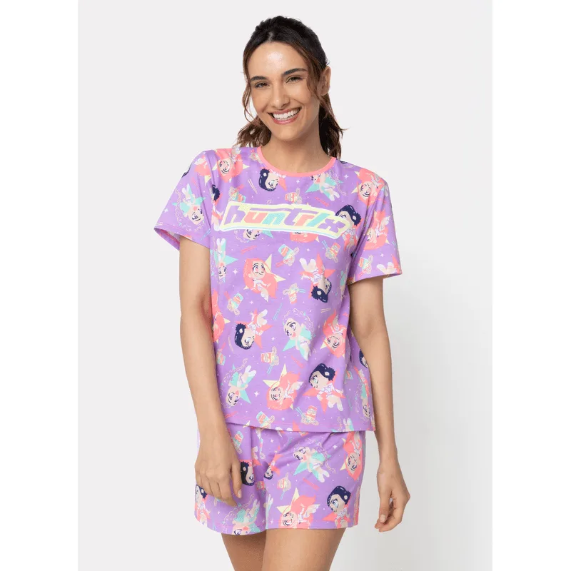 Pijama Manga Curta Algodão Feminino Guerreiras do K-Pop GG