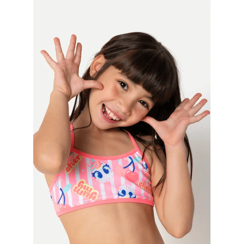 Biquíni com Proteção Solar Menina Unicórnio Frutas 1