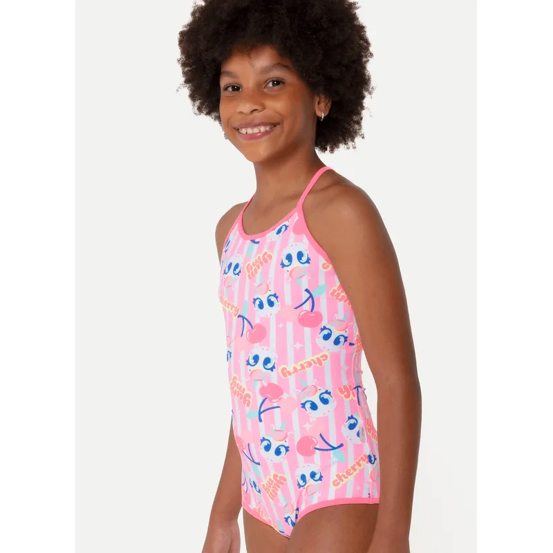 Maiô com Proteção Solar Menina Teen 10/12 anos Unicórnio Frutas 10