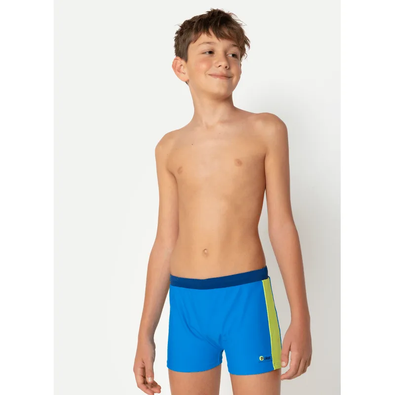 Sunga Boxer com Proteção Solar Menino Teen Color Block Azul Marinho 10