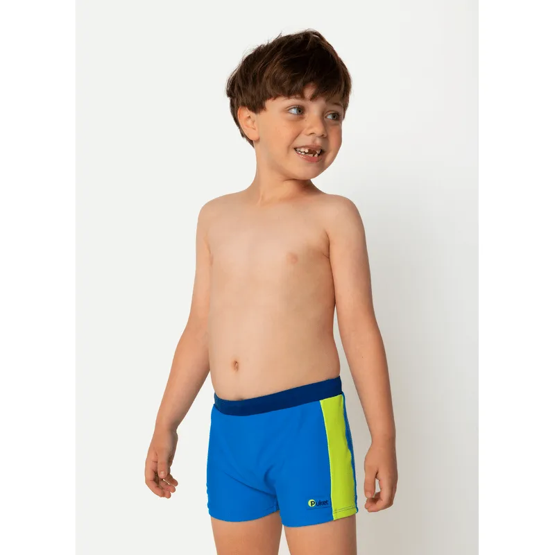Sunga Boxer com Proteção Solar Menino Color Block Azul Marinho 4