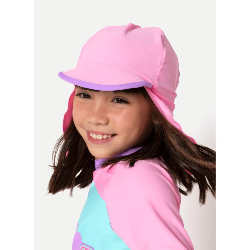 Chapéu com Proteção Solar Menina Color Block Rosa 2A4