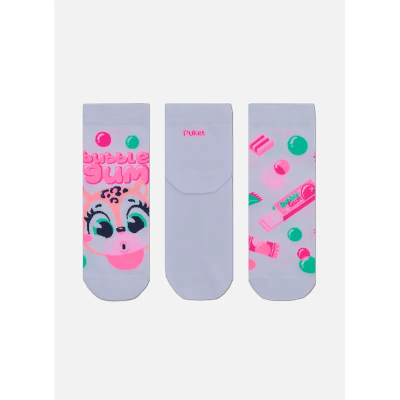 Kit com 3 Meias Cano Curto Feminino Onça Chiclete 34 A 39