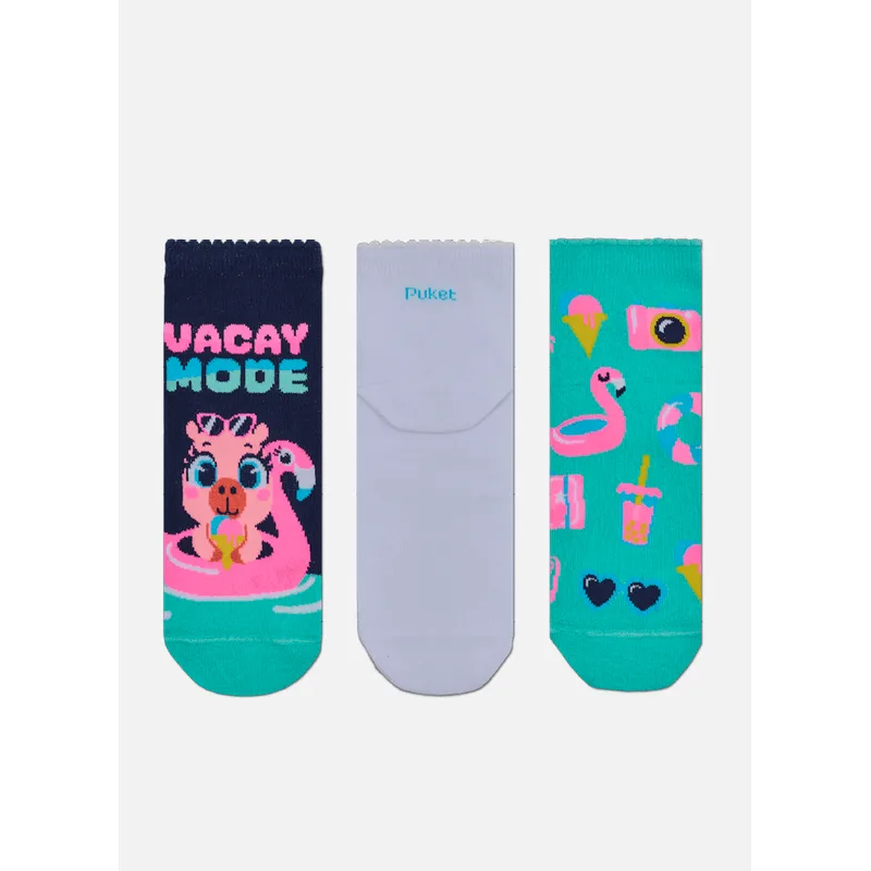 Kit com 3 Meias Cano Curto Feminino Capivara 34 A 39