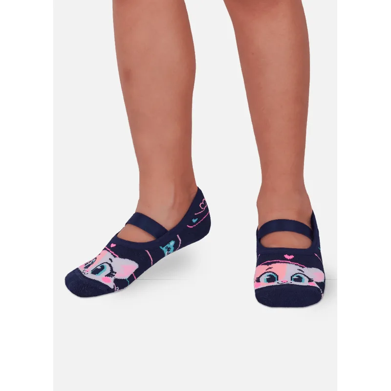 Meia Sapatilha Antiderrapante Menina Gatinha 28 A 33
