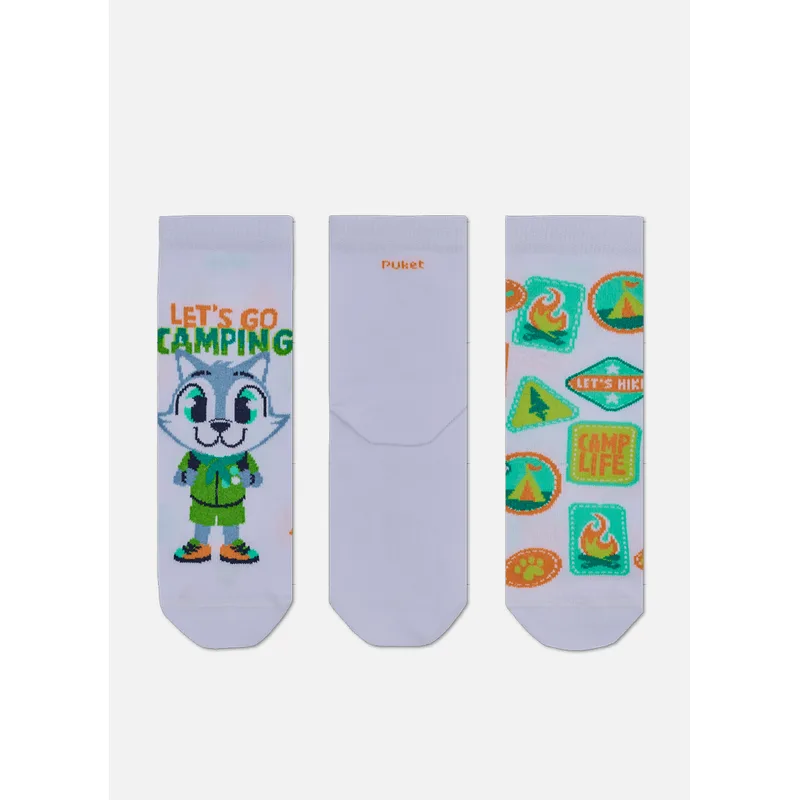 Kit com 3 Meias Cano Curto Menino Lobo 23 A 27