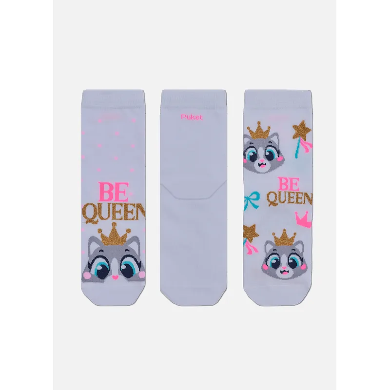 Kit com 3 Meias Cano Curto Feminino Guaxinim 34 A 39