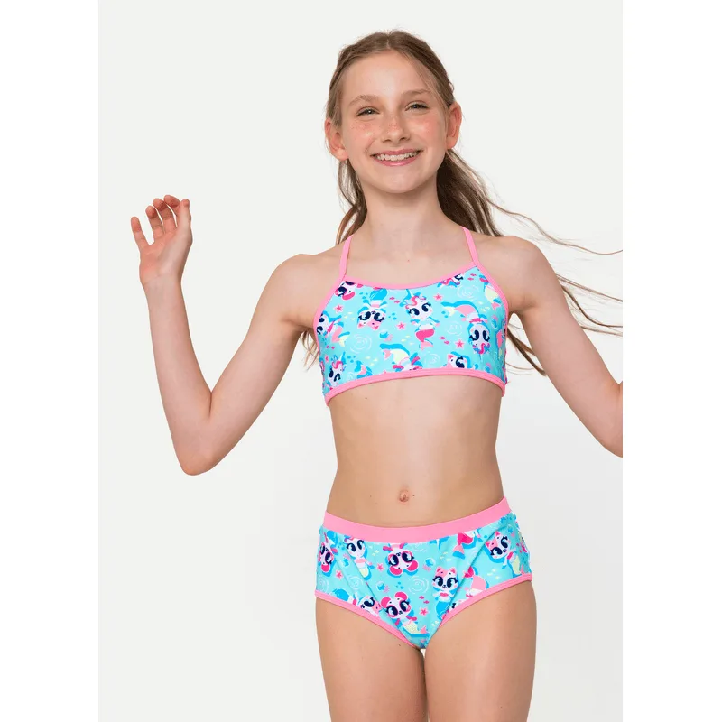 Biquíni com Proteção Solar Menina Teen 10/12 anos Multibichos Sereia 12