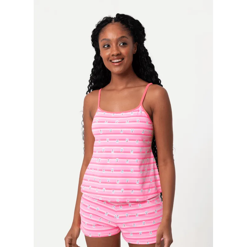 Pijama Regata Microfibra Feminino Unicórnio PP