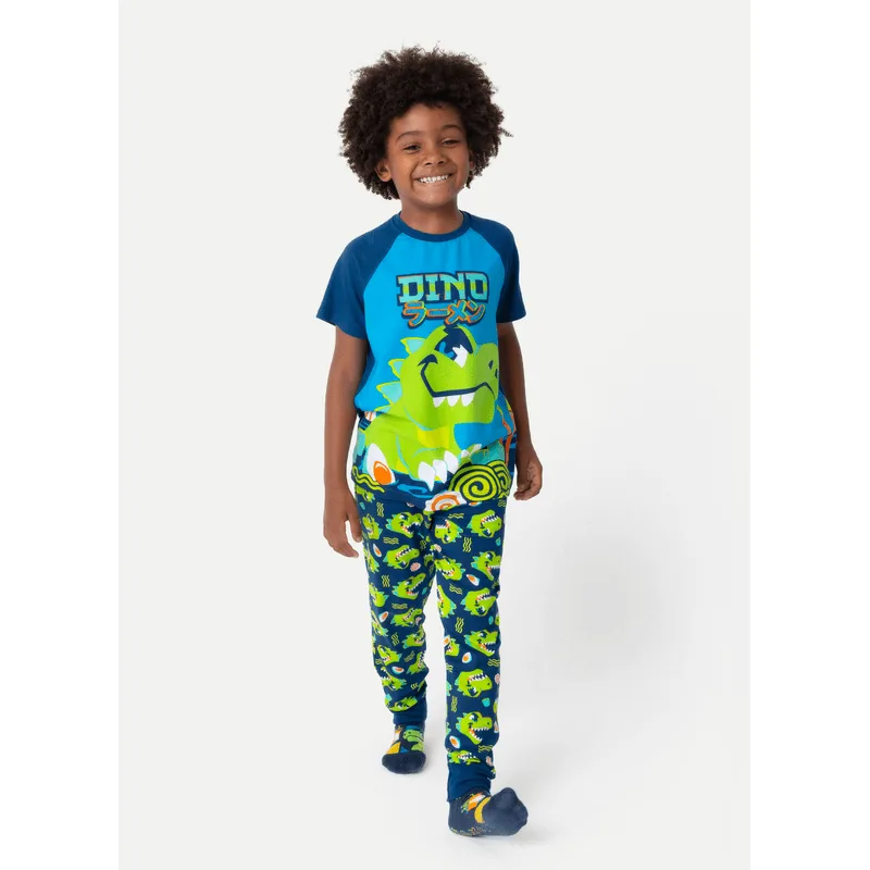 Pijama Manga Curta Viscolycra Menino Dino Ramen 6