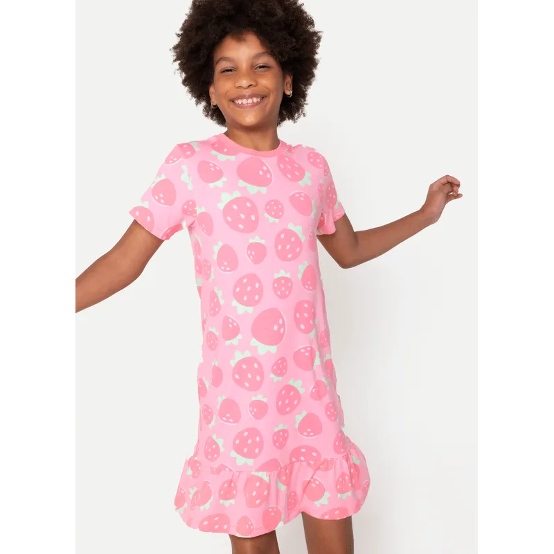 Camisola Manga Curta Viscolycra Menina Teen Morangos 10