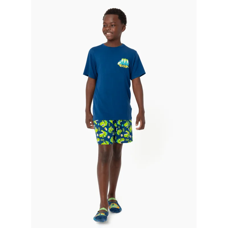 Pijama Manga Curta Viscolycra Menino Teen Dino Ramen 12