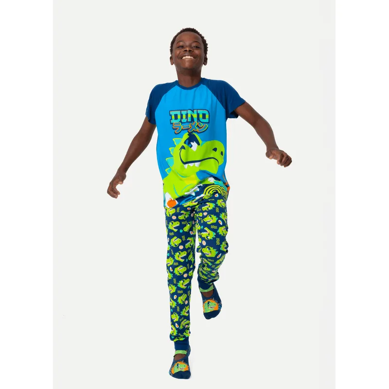 Pijama Manga Curta Viscolycra Menino Teen Dino Ramen 10