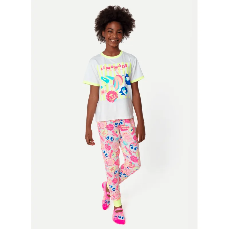 Pijama Manga Curta Viscolycra Menina Teen Unicórnio Frutas 10