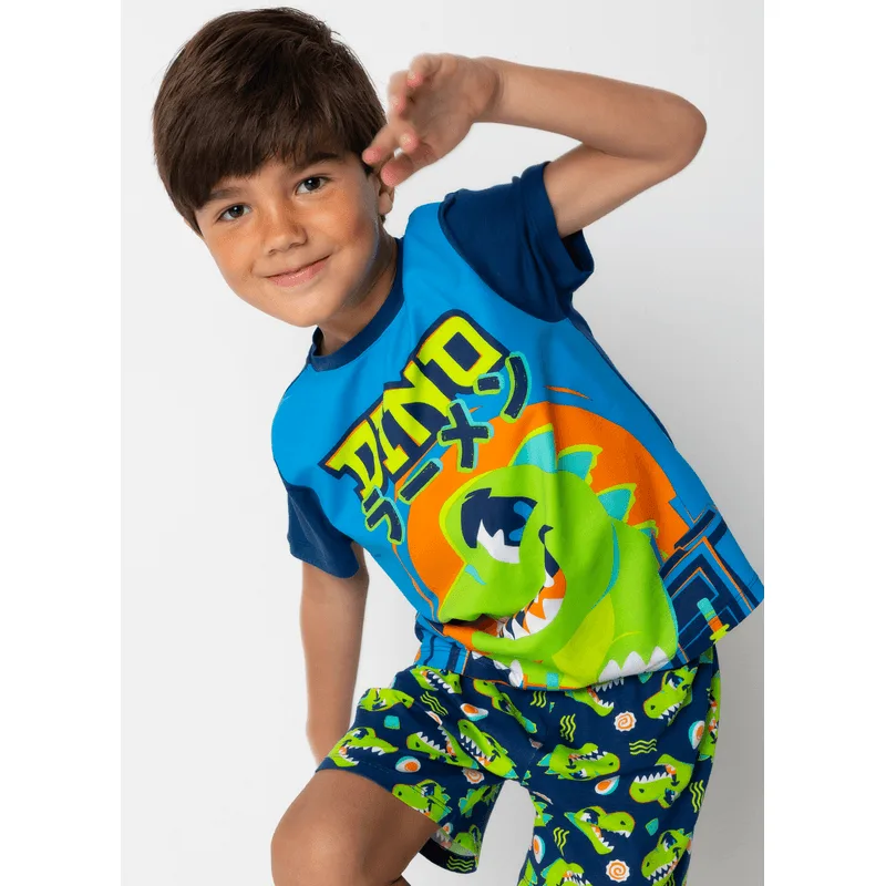 Pijama Manga Curta Viscolycra Menino Dino Ramen 2
