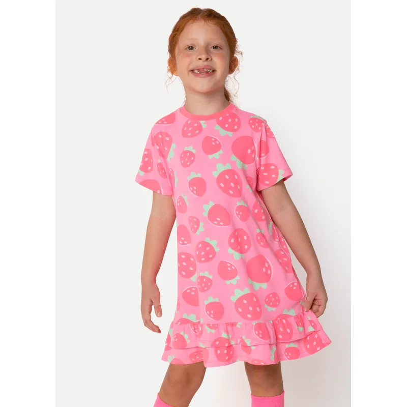 Camisola Manga Curta Viscolycra Menina Morangos 6