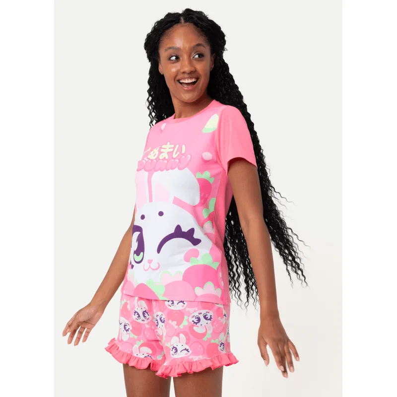 Pijama Manga Curta Viscolycra Feminino Coelha Romântica P