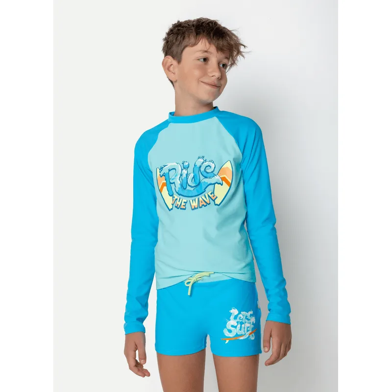 Camiseta Manga Longa com Proteção Solar Menino Teen Capivara Surfista 14