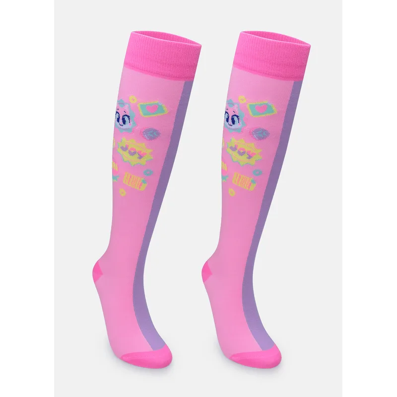 Meia Cano 3/4 Feminina Gata Cereal 34 A 39