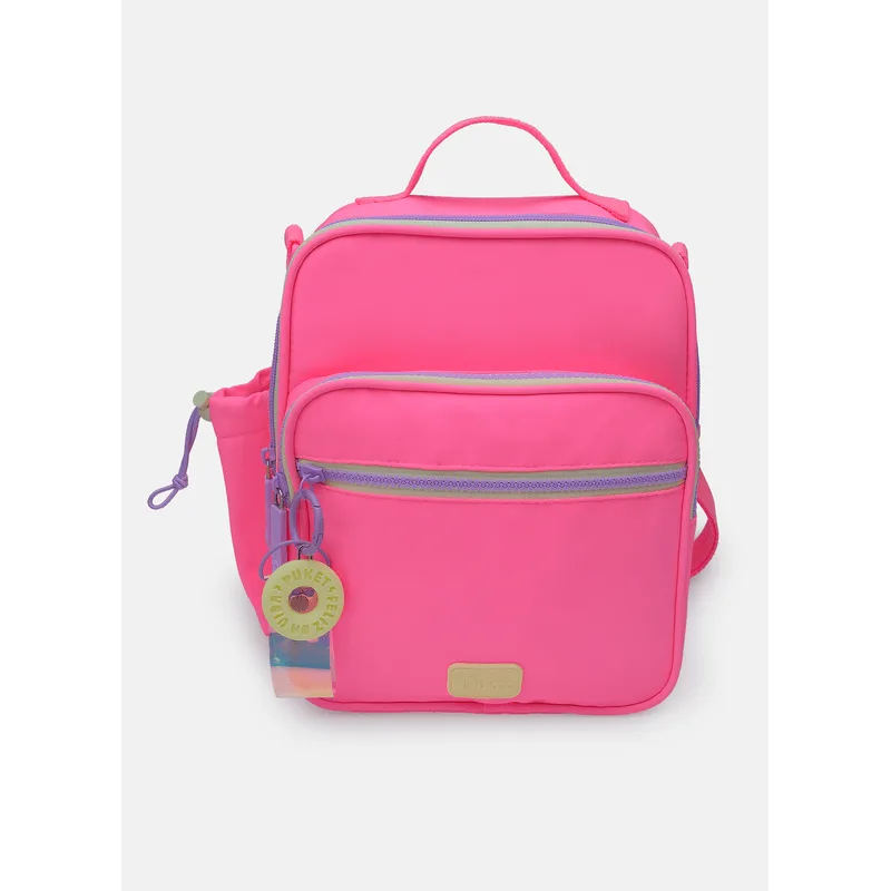 Lancheira Térmica com Bolso Frontal Rosa e Amarelo UN