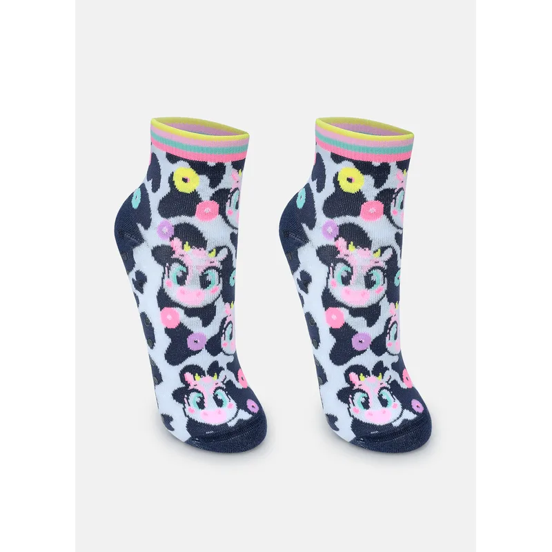 Meia Cano Curto Feminina Vaca Cereal 34 A 39