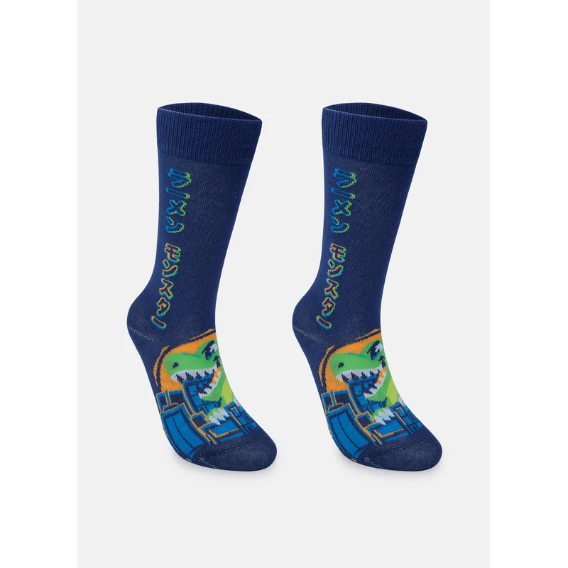 Meia Cano 3/4 Menino Dino Ramen 23 A 27