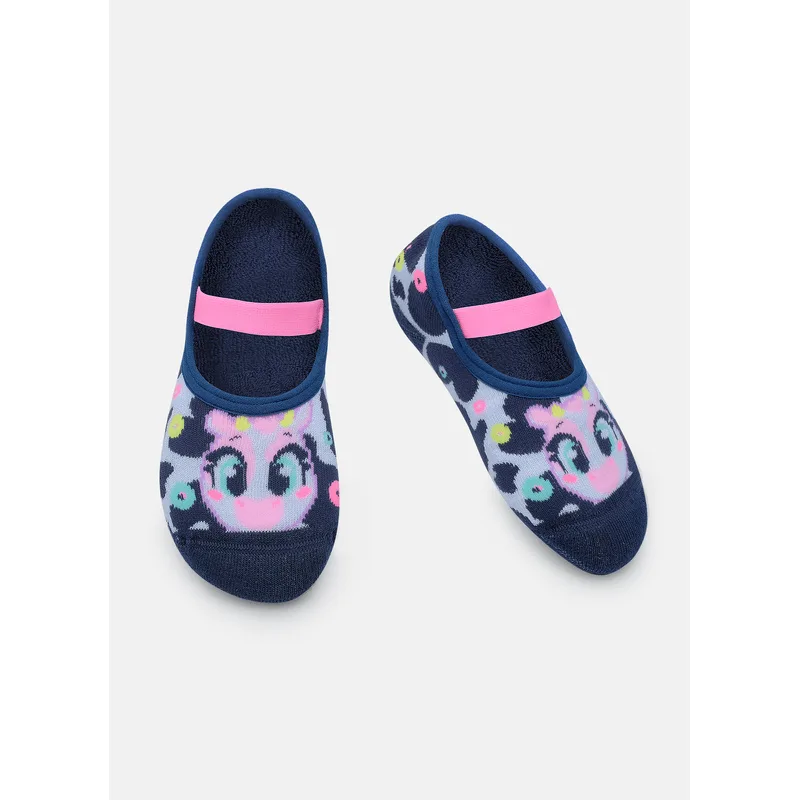 Meia Sapatilha Antiderrapante Menina Vaca 28 A 33