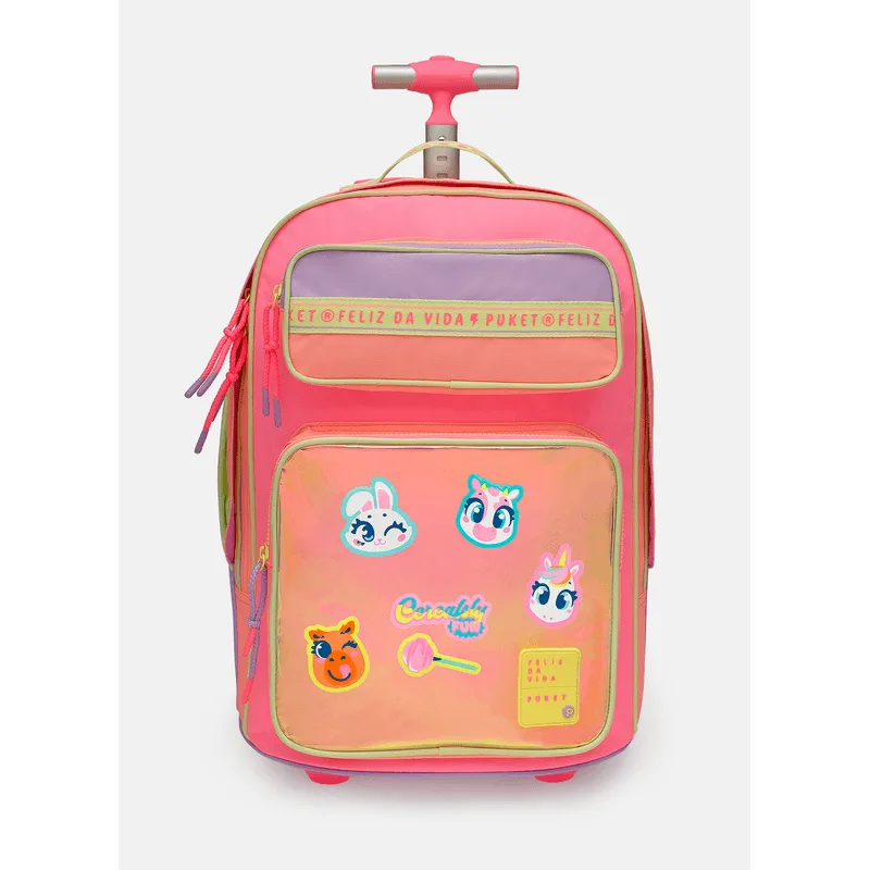 Mochila com Rodinha Grande Color Block UN