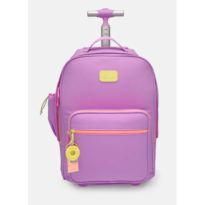 Mochila com Rodinha Grande Lilás e Amarelo UN