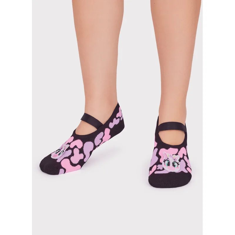 Meia Sapatilha Antiderrapante Feminina Vaca 34 A 39