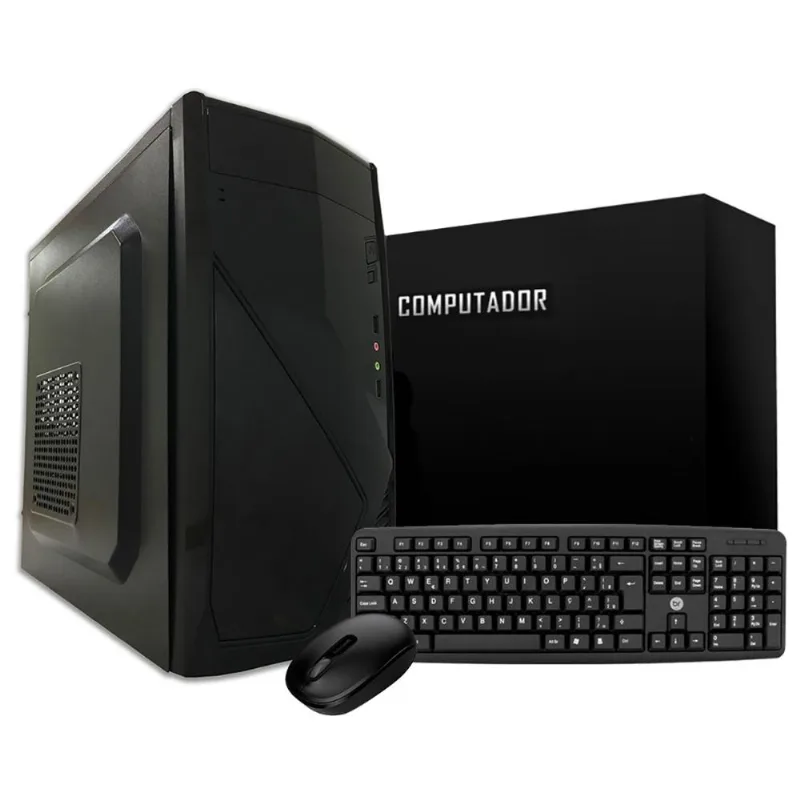 Computador BRX Celeron Dual Core IPX1800 4GB SSD 120GB Windows 10 Pro Preto