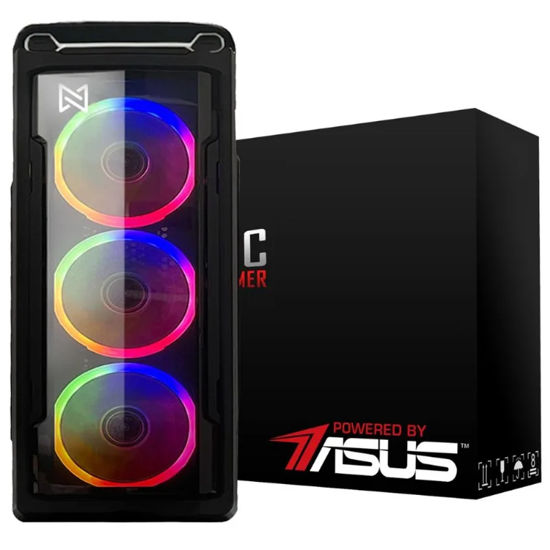 Computador Gamer BRX Powered By Asus AMD Ryzen 3 3200G, 16GB, SSD 240GB, Windows 10 Pro Bivolt Preto com Led