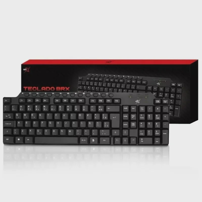 Teclado Usb Multimidia 107 Teclas Abnt 2 - Preto 8151 brx