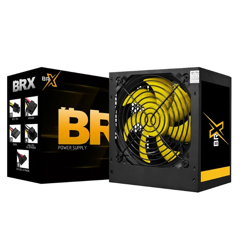 Fonte atx 650W brx cooler amarelo