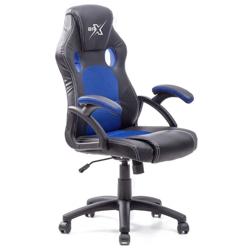 Cadeira Gamer brx Modelo 711 Cor Preto com Azul