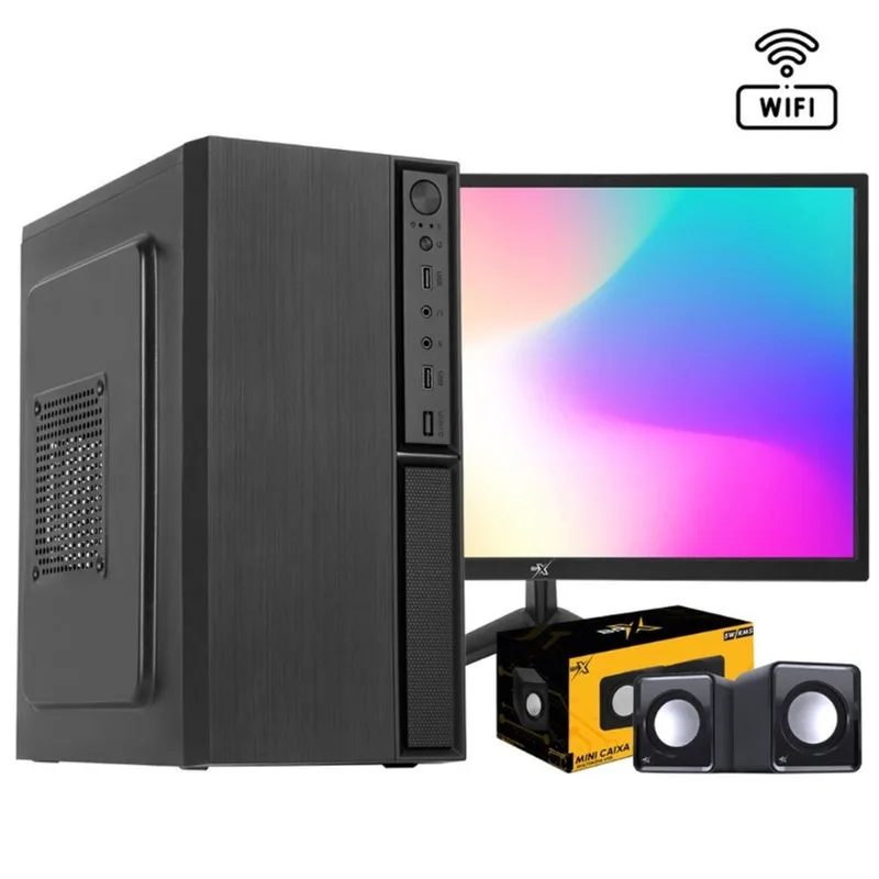 Computador Completo Intel Core i5 10400F, 16GB, ssd 240GB, WinPro 10 monitor de 21'' Wi Fi