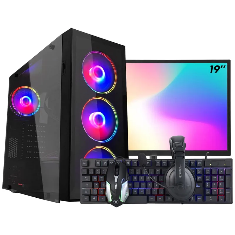 Pc Gamer Completo Ark Monitor 19 + Intel Core i7 860 8GB gt 730 4GB ssd 120GB Linux Combo Gamer