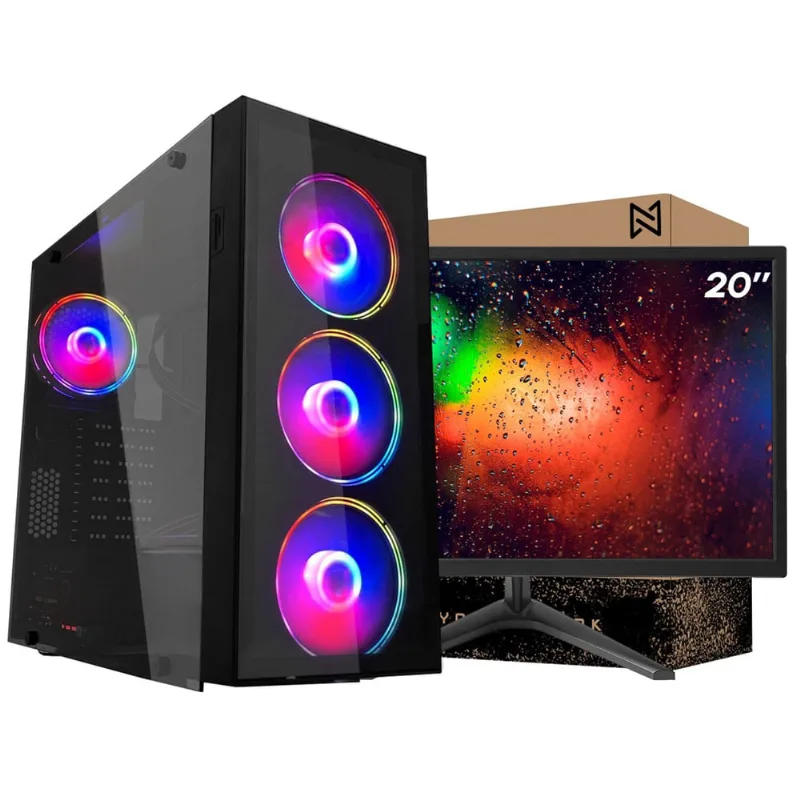 Pc Gamer Completo Ark Monitor 20 + Intel Core i7 2600 8GB gt 730 4GB ssd 120GB Windows 10 Pro Fonte 750w