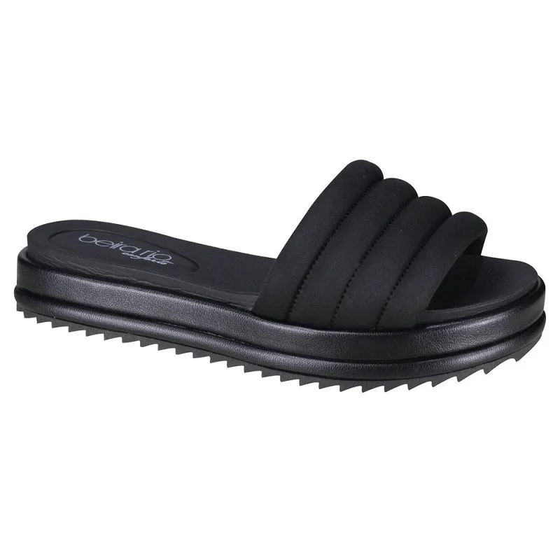 Chinelo Feminino Beira Rio Conforto Plataforma Preto - 83541332