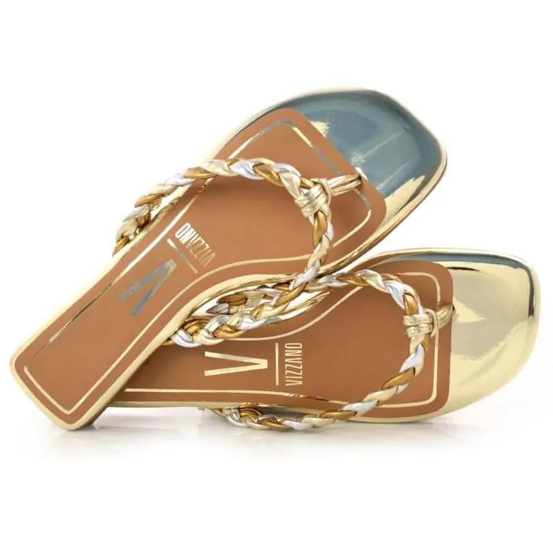 Tamanco Rasteira Feminino Vizzano Amarelo 6431212-18660 37