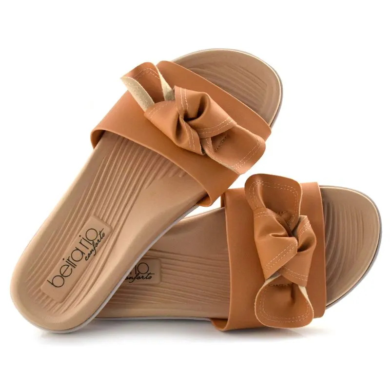 Chinelo Slide Feminino Beira Rio Bege 8360220-19447 34