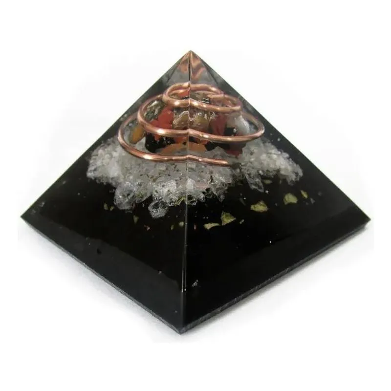 3x Orgonite Pirâmide Contra Inveja Sal Grosso Pó Turmalina 4