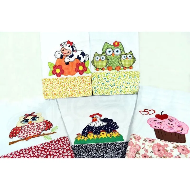 Kit 5 Pano de Prato Patchwork - Lisa 70x46cm
